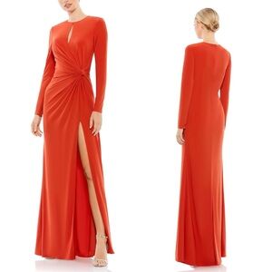 Mac Duggal Draped Gown Red Sz 10 NWT Formal Maxi Dress 55708